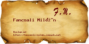 Fancsali Milán névjegykártya